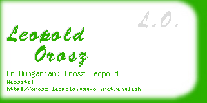 leopold orosz business card